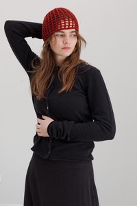 Products: Crochet Cashmere Cap - Red Oxide