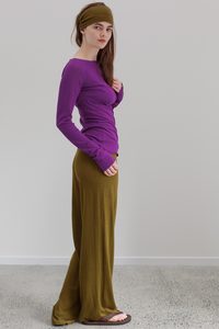 All: Carter Silk Cashmere Pants - Deep Chartreuse