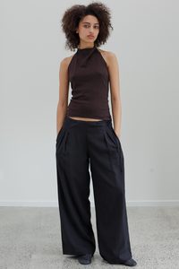 New: Astra Cotton Cashmere Halter Top - Coffee