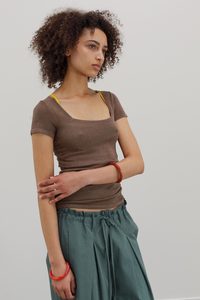 New: Pearl Silk Top - Mink