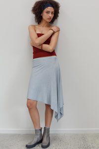 Bottoms: Fleur Organic Cotton Bamboo Skirt - Arctic