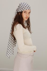 Accessories: Raffy Cashmere Silk Scarf - Polka Dot