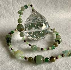 Hanging Crystals: Hanging Crystal-Fluorite & Green Aventurine