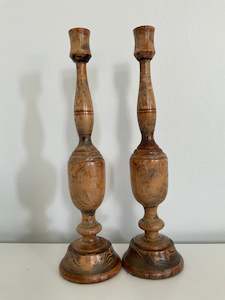 Vintage Manuka Wood Candlesticks