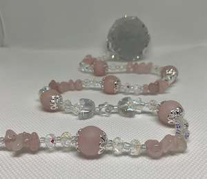 Hanging Crystal-Rose Quartz