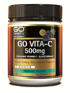 Go Healthy Go Vita-C 500mg 200 Blackcurrant Chewables