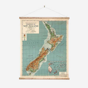 NZ Dominion Map Wall Chart