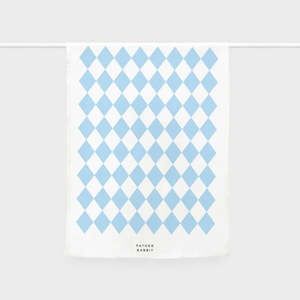 Father Rabbit: Tea Towel | Blue Diamonds