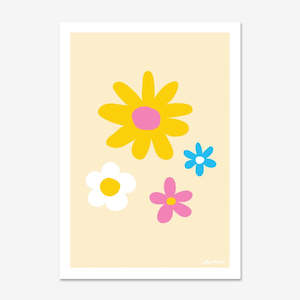 Prints: Art Print | Solstice Daisies Pink