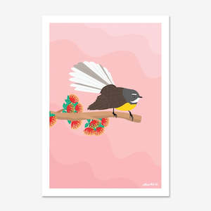 Prints: Art Print | NZ Birds | Pīwakawaka