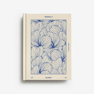 Stationery: Weekly Diary 2026 | Prussian Blue Floral