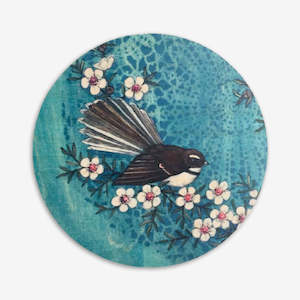 Round Ply Wall Art | Blue Fantail