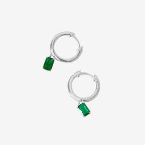 Earrings: Cyprus Huggies | Emerald Green