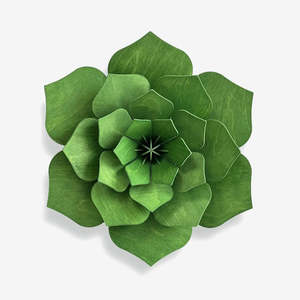 Hang: 3D Wooden Decor Flower | Forest Green