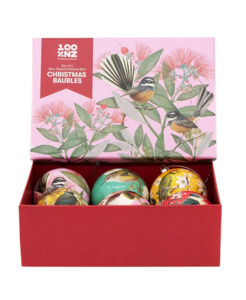 100 Percent Nz: NZ Native Bird Baubles | Set of 6