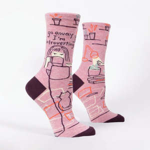 Blue Q: Womens Socks | Go Away, Introverting