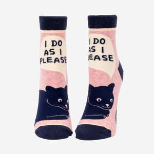Blue Q: Womens Ankle Socks | I Do As I Please