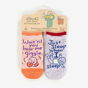 Blue Q: Baby Sock Duo | Giggle / Sleep
