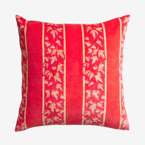 Agata Velvet Cushion | Vermillion