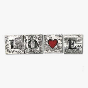 Block Word Tiles | LOVE