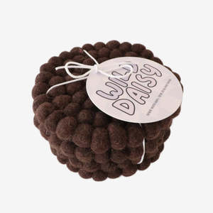 Drink Serve: Felt Ball Coasters | Set of 4