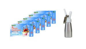 5 x 10 Packs Primewhip Chargers & 250ml Whipped Cream Dispenser Combo