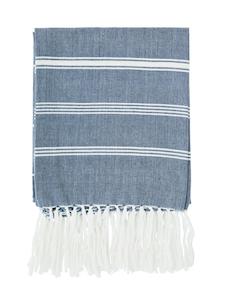 Striped hammam towel, blue/white/silver