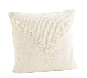 Cushions: * SPECIAL 20% OFF Fringed Cushion cover w/ fringes, white