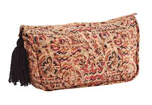 Printed washbag w/ tassel, lrg