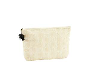 Accessories Gifts: * SPECIAL 20% OFF Embroidered linen toiletry bag w/tassel -small