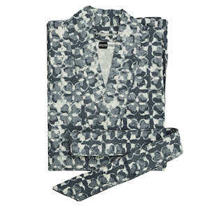 * SPECIAL 20% OFF Cotton Kimono Robe - Blue/Stone