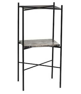 New Range Of Madam Stoltz: Niche Console Table, metal/marble/glass, black