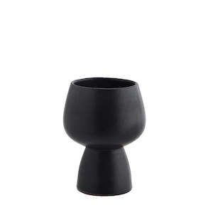 New Range Of Madam Stoltz: Stoneware flower pot, Black, D:9,5x12,5 cm