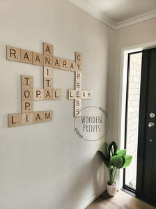 Custom Scrabble Name Tiles – Personalised Wooden Wall Art
