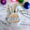 Bunny Bow Tie Easter Name Tag Woodland Designs