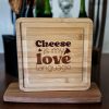 Cheese Is My Love Language Board With Knives Woodland Designs