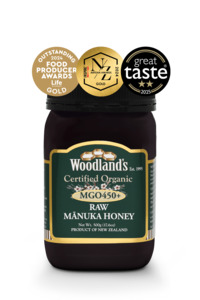 Products: MGO450+ Organic Raw Mānuka Honey (500g) - Woodland's Honey Certified Organic Manuka New Zealand