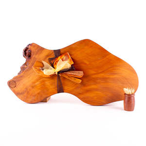 Serving Boards: Ancient Kauri Rustic Natural Edge Board and Knife Set 1215
