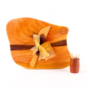 Macrocarpa Rustic Natural Edge Board and Knife Set 153