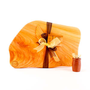 Macrocarpa Rustic Natural Edge Board and Knife Set 150