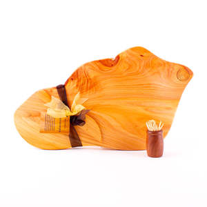 Macrocarpa Rustic Natural Edge Board and Knife Set 58