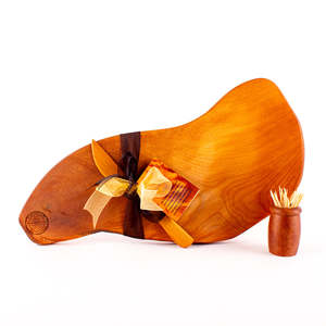 Ancient Kauri Rustic Natural Edge Board and Knife Set 1153