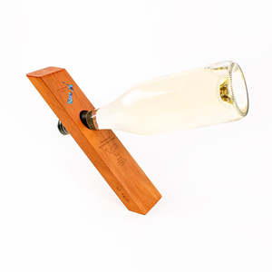 Tableware: The Great NZ Balancing Bottle Stand, Ancient Kauri with Paua NZ Map