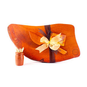 Ancient Kauri Rustic Natural Edge Board and Knife Set 1129