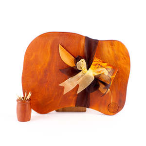 Ancient Kauri Rustic Natural Edge Board and Knife Set 944