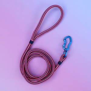 Limited: Zippy Pink Rope Leash - Blue