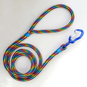Limited: Black Rainbow Rope Leash - Blue