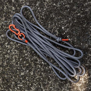 Long Lines Long Dog Leashes: Orange & Grey Long Line - 5m