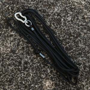 Long Lines Long Dog Leashes: Silver & Black Long Line - 5m