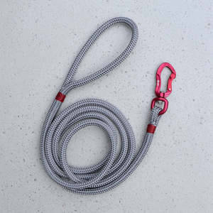 Red & Grey Rope Dog Leash